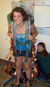 SURF IT participant Rachel Rieger (2011) doing research on the Lower Limb Exoskeleton.